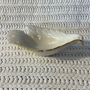 Lenox China Dove Candy or Jewelry Dish - Ivory Bowl & Gold Trim